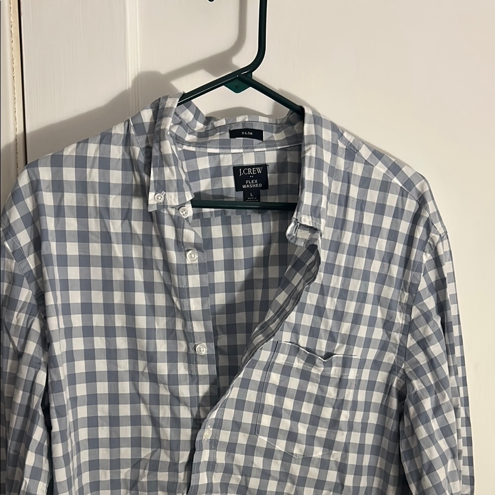 J. Crew Men's Gray Gingham Shirt